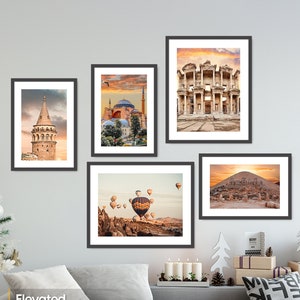 Printable Historical Print Gallery Wall Art Set Of Turkey, Hagia Sophia Poster, Cappadocia Prints, Printable Ephesus, Istanbul, JPEG Files