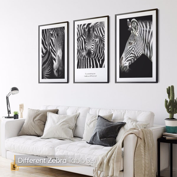 3 Pieces Zebra Printable Wall Art Set, Zebras Wall Art Prints Set of 3, Animal Photo Zebra Prints, Zebra Sign Wall Decor, JPEG Downloads