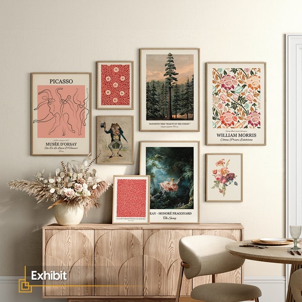 Eclectic Galerie Wand Kunst Druck Set, Boho Vintage Kunst (Ungerahmt)