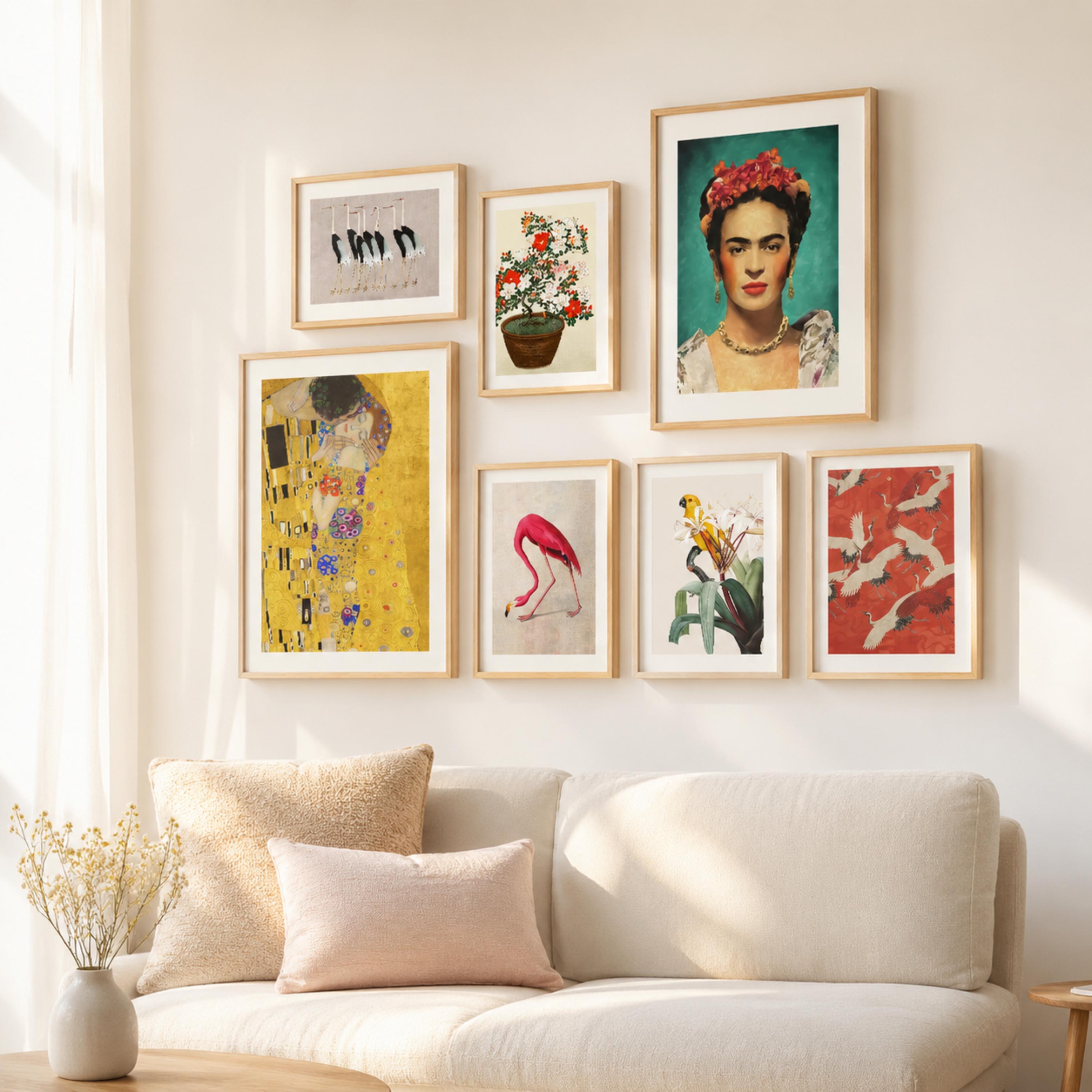 Eclectic Gallery Wall Set, Colorful Botanical Framed Prints