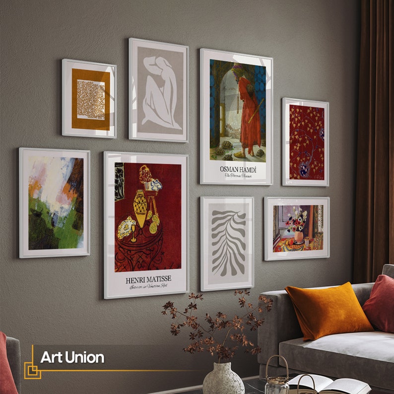 Eclectic Gallery Wall Art Set of 8 FRAMED Prints Maximalist Etsy