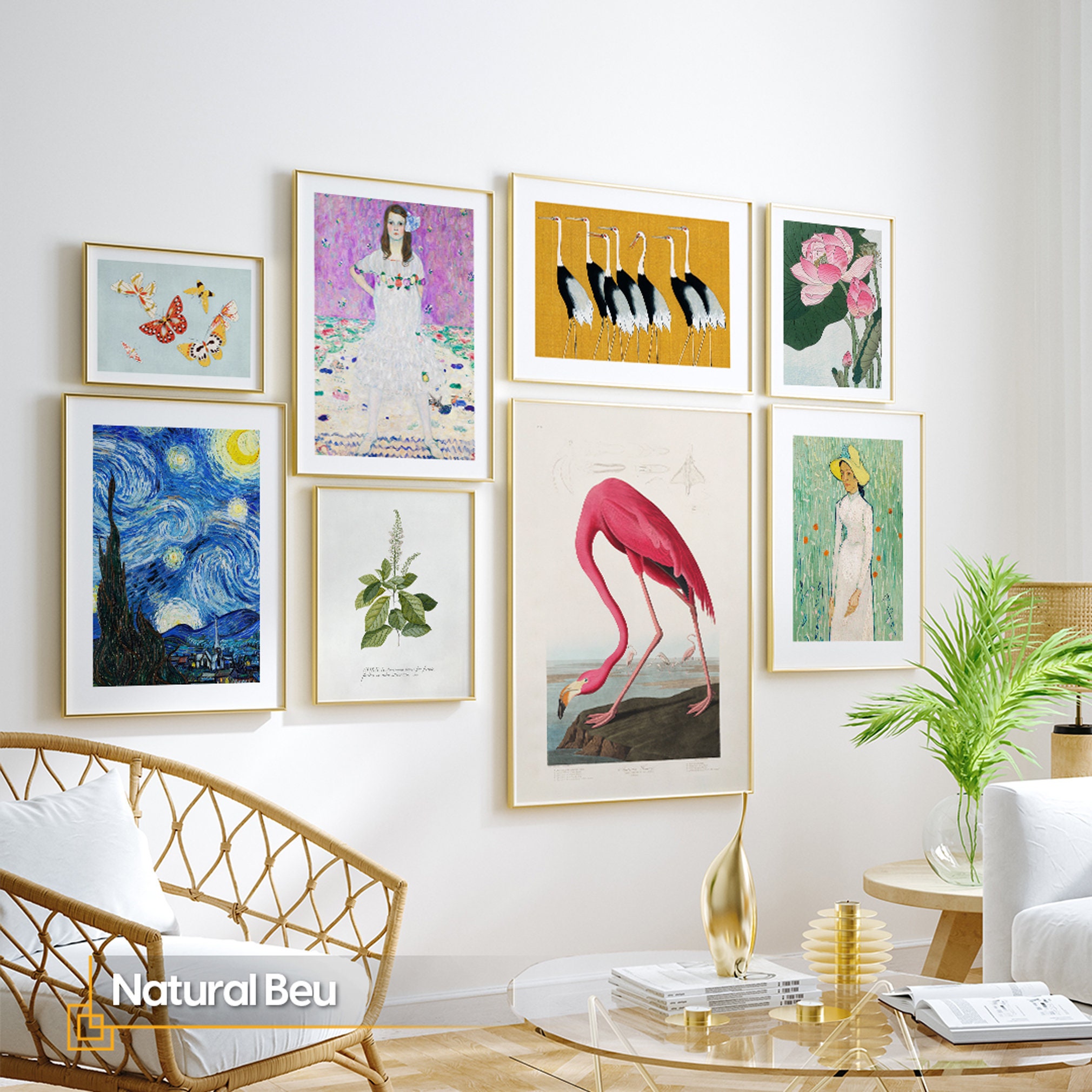 Eclectic Gallery Wall Set of 8 FRAMED Prints Maximalist Wall photo