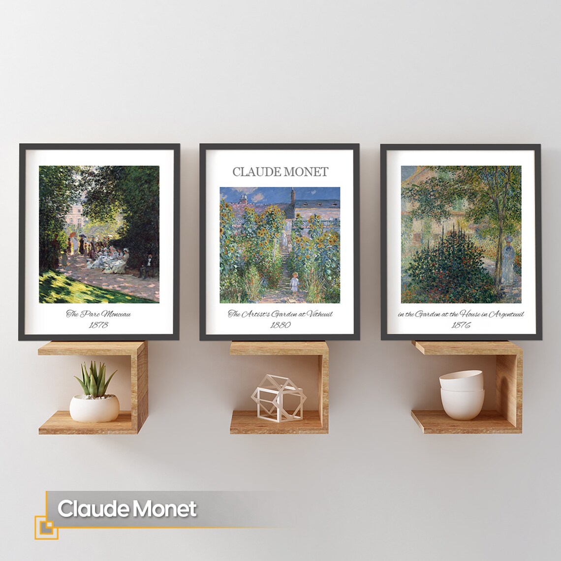 Claude Prints FRAMED 3 Piece Wall Art Framed Etsy