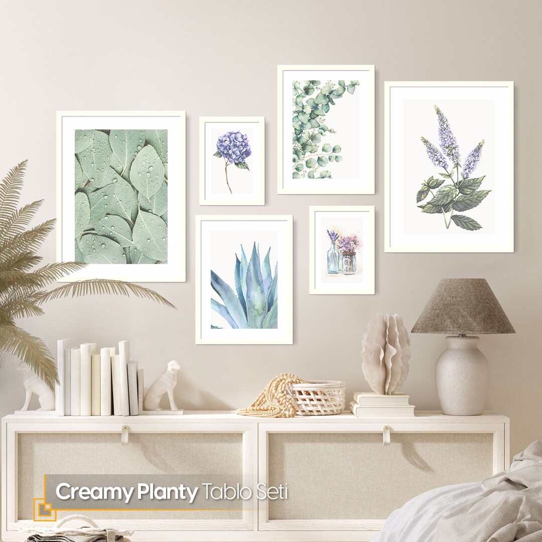 6 Pieces Gallery Floral Wall Art FRAMED Floral Print Wall Art Gallery