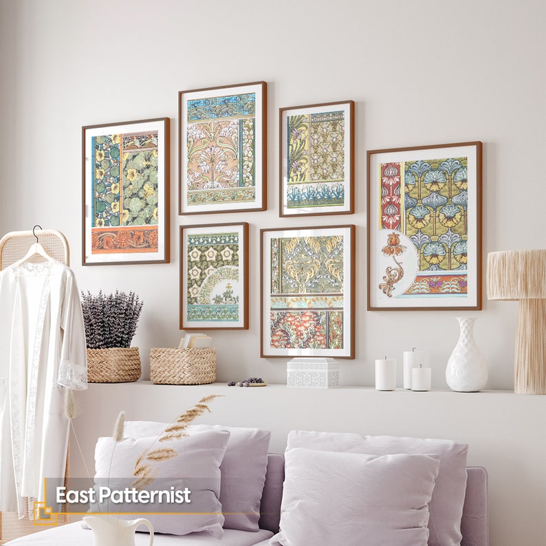 6 Pieces Vintage FRAMED Wall Gallery Set. Floral Wall Art Etsy