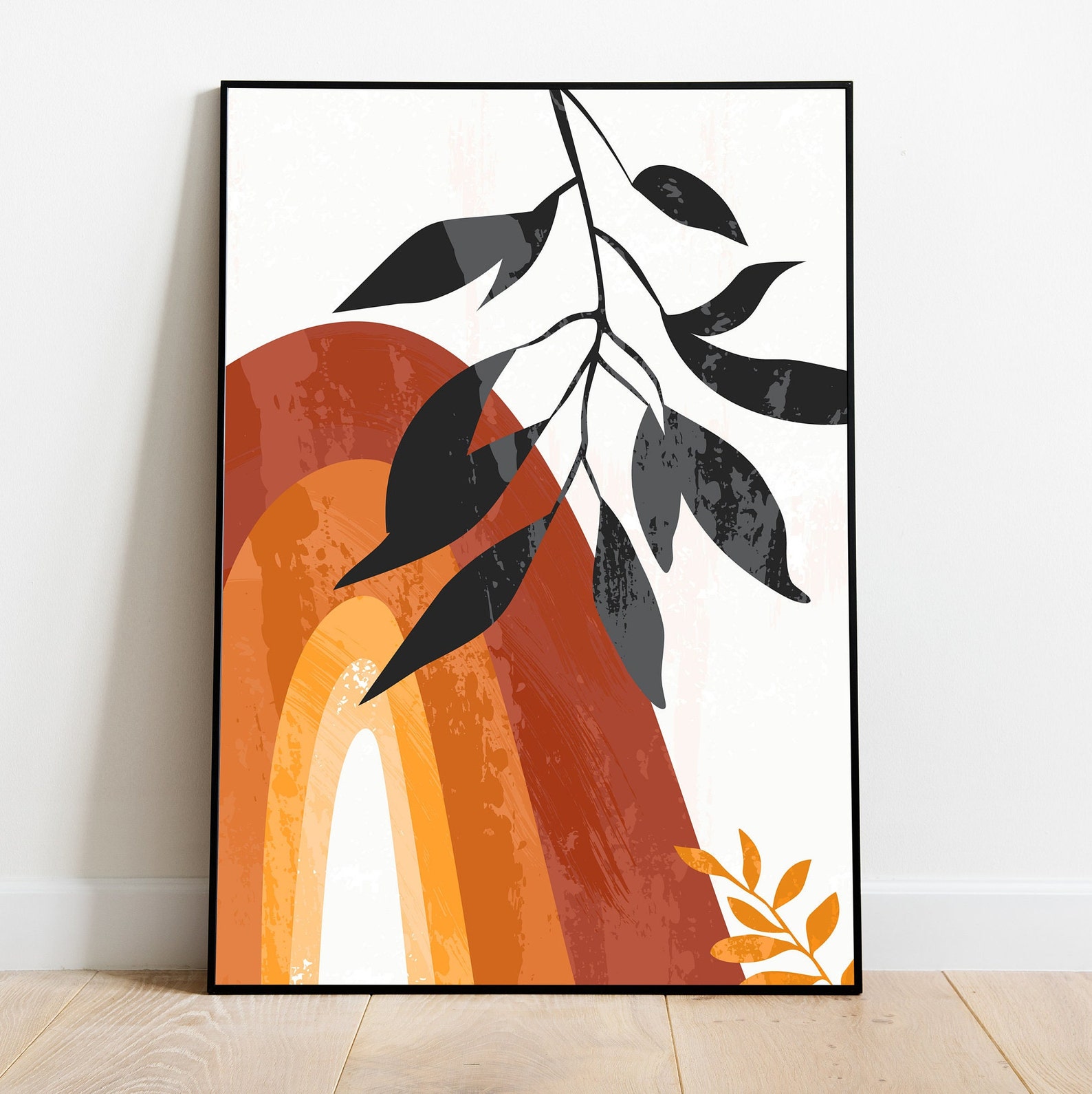 Midcentury Modern FRAMED Wall Art Set of 3 Boho Framed Wall Etsy