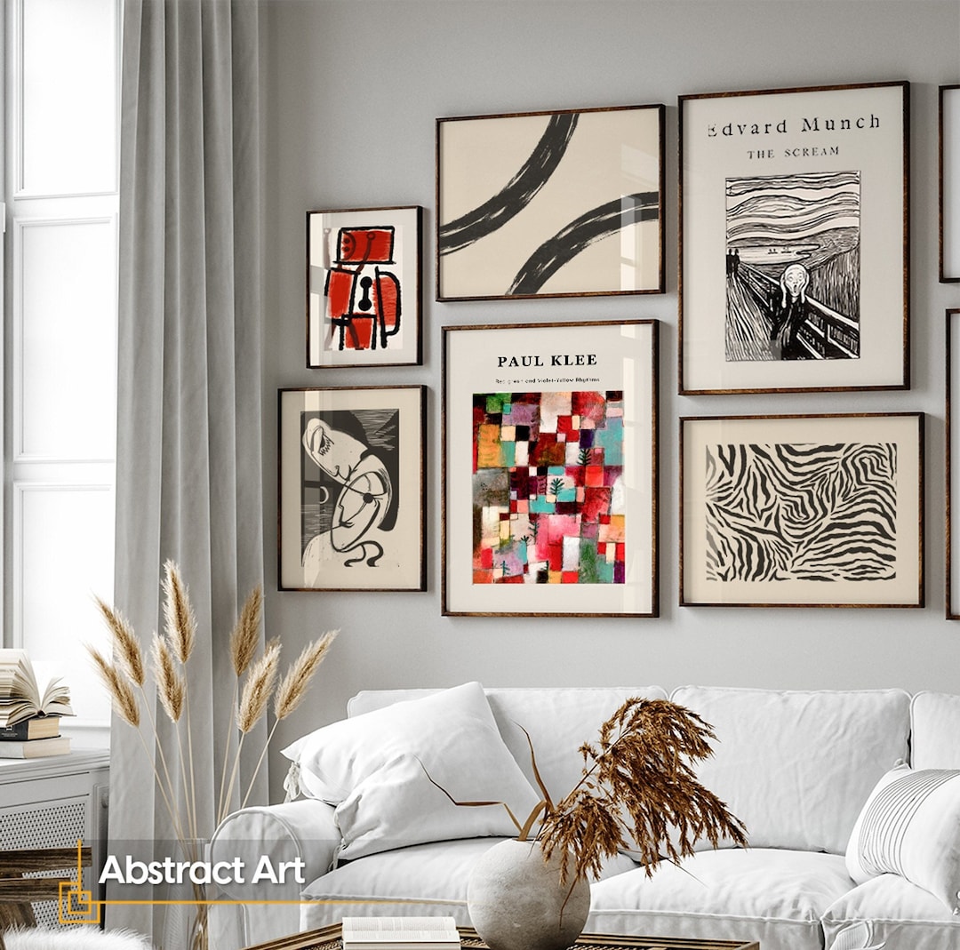 Modern Gallery Wall Art Set FRAMED 6 Piece Framed Prints Ready Made