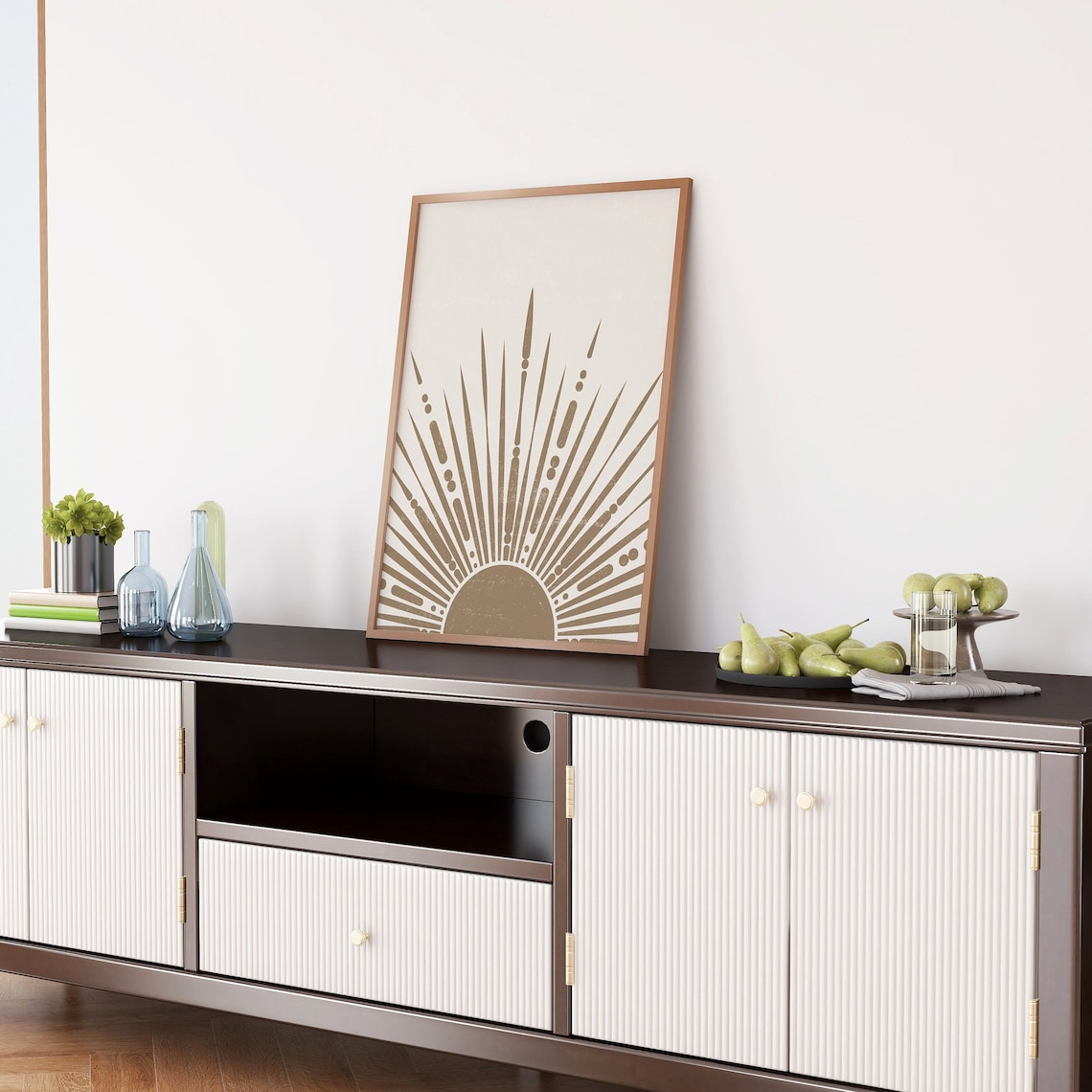 Midcentury Modern FRAMED Wall Art Set of 3 Boho Framed Wall Etsy