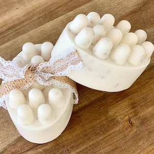 Oatmeal Massage Bar Soap| Vanilla Honey| Stress Relief Bar| Moisturizing| Gift for Her| Party Favors| All-Natural| Organic| Essential Oils
