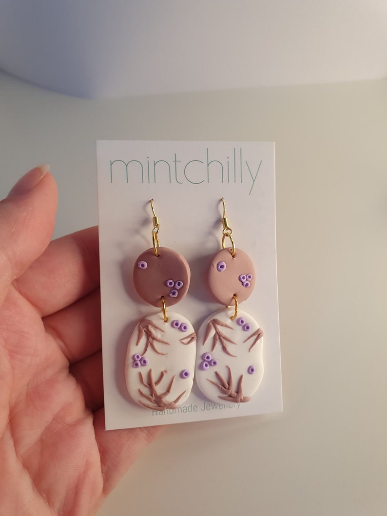 Dusky Pink Floral Ornate Earrings