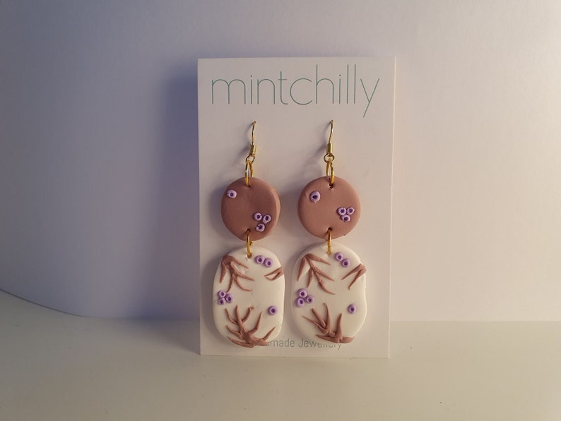 Dusky Pink Floral Ornate Earrings