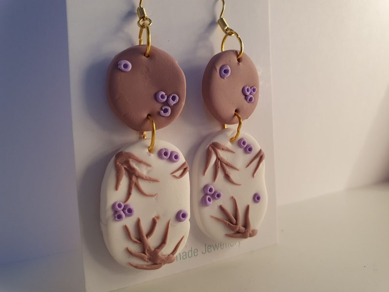 Dusky Pink Floral Ornate Earrings