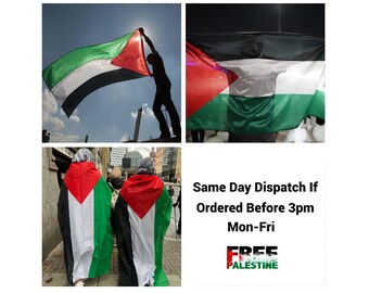 Large Palestine Flag 5x3 FT 100% Polyester With Eyelets FAST DISPATCH
