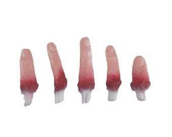 5 Pack Creepy Bloody Gross Chopped Off Fingers Table Halloween Party Decoration