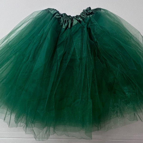 Womens Dark Green Fancy Dress St Patricks Day Festival Dance Long 3 Layer Tutu