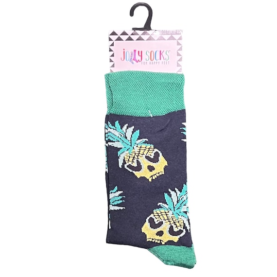 Mens Boys Funky Jolly Socks Fruit Design Skull Pineapple