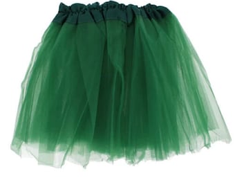 Girls Dark Green Fancy Dress St Patricks Day Festival Dance Long 3 Layer Tutu