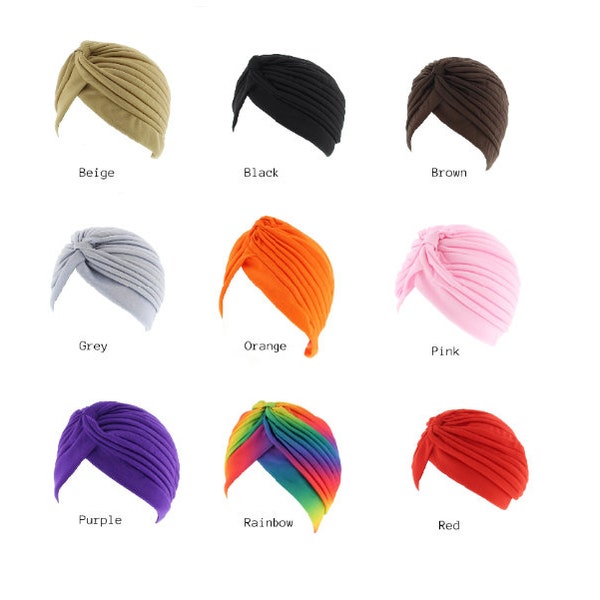 Turbante Para El Cabello De Moda Colores Lisos Surtidos O Jersey Ideal Para Usar Durante La Caída Del Cabello O Quimioterapia Elige Tu Diseño