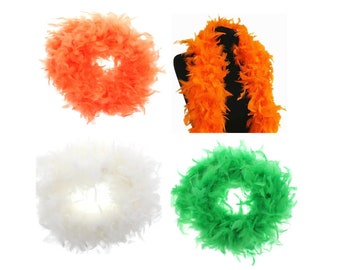 St Patricks Day Irish Ireland Green White Orange Fancy Dress Feather Boas 80g 180-200CM LONG