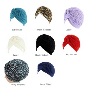 Turban pour cheveux tendance, couleurs unies, assorties ou jersey, idéal en cas de chute de cheveux ou de chimiothérapie, choisissez votre modèle Navy Blue