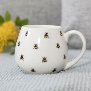 Bumblebee Bee Yellow Round Tea Coffee Mug Teachers Birthday Nature Gift