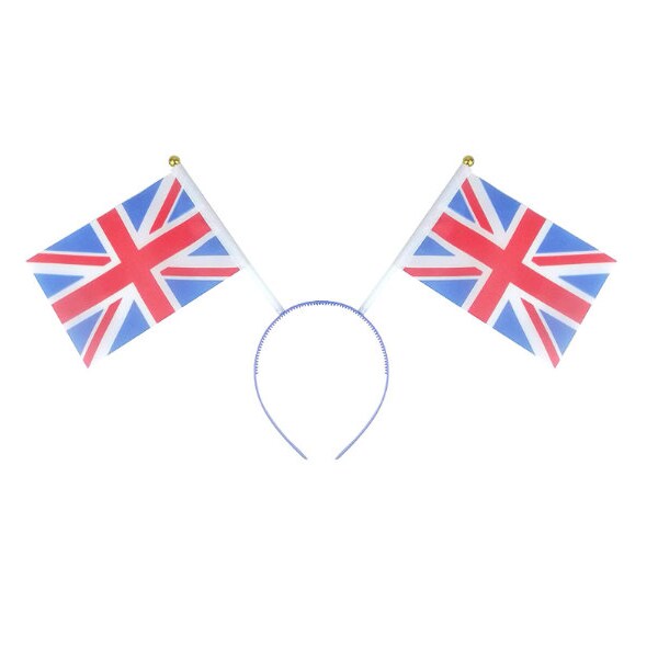 Union Jack Flag Headband Boppers Kings Coronation Party Kids Adults Fancy Dress