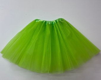 Womens Neon Green Fancy Dress St Patricks Day Festival Dance Long 3 Layer Tutu