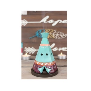 Duck Egg Blue Boho Teepee Tent Yurt Style Incense Cone Holder Burner Quirky Gift