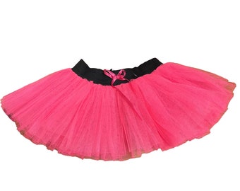 Toddler Girls Bright Pink Fancy Dress Photo Cake Smash Birthday 3 Layer Tutu