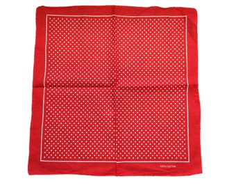 RED White BORDÜRE Polka Dot Spotty Bandana Hals Krawatte Kopftuch Stirnband Haar Wrap Geschenk