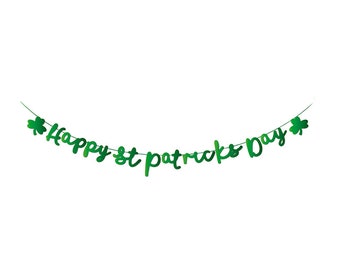 Happy St Patricks Day Party Irlanda Striscione verde irlandese da 2 metri con scritta Foil
