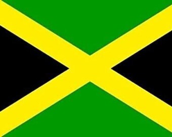 Jamaica Country Large Black Green Yellow Patriotic Flag With Eyelets 5ft x 3ft