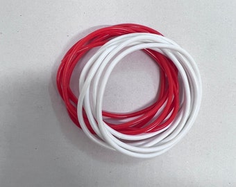 England Flag Colours Red White World Cup St George Fancy Dress Festival 70s 80s Gummy Band Bracelets