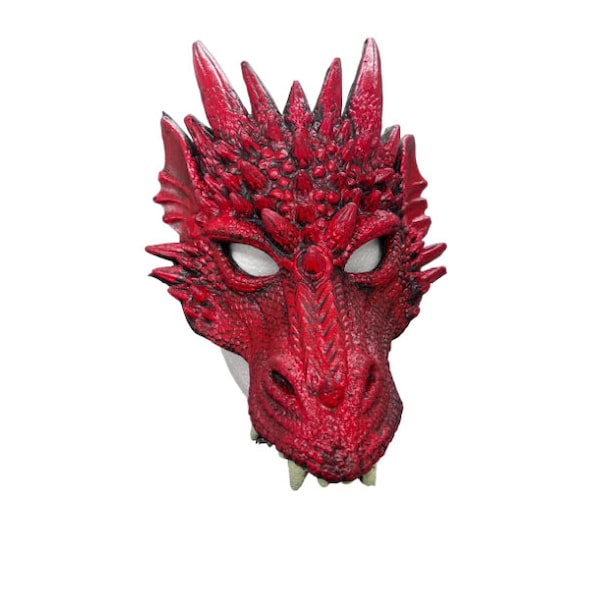 Halloween Red Dragon Head Fancy Dress Cosplay Masquerade 3D Costume Face Mask