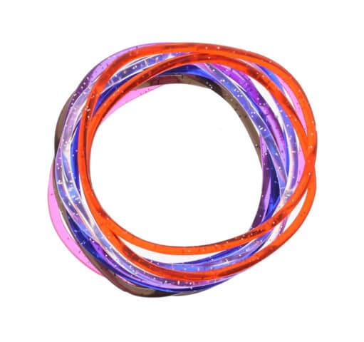 12 Assorted Neon Glitter UV Festival Party 70s 80s Gummy Bands