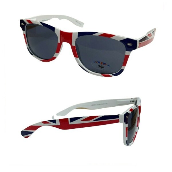 Adults Mens Womens Retro Union Jack Flag Black Tint Sunglasses Shades UV400