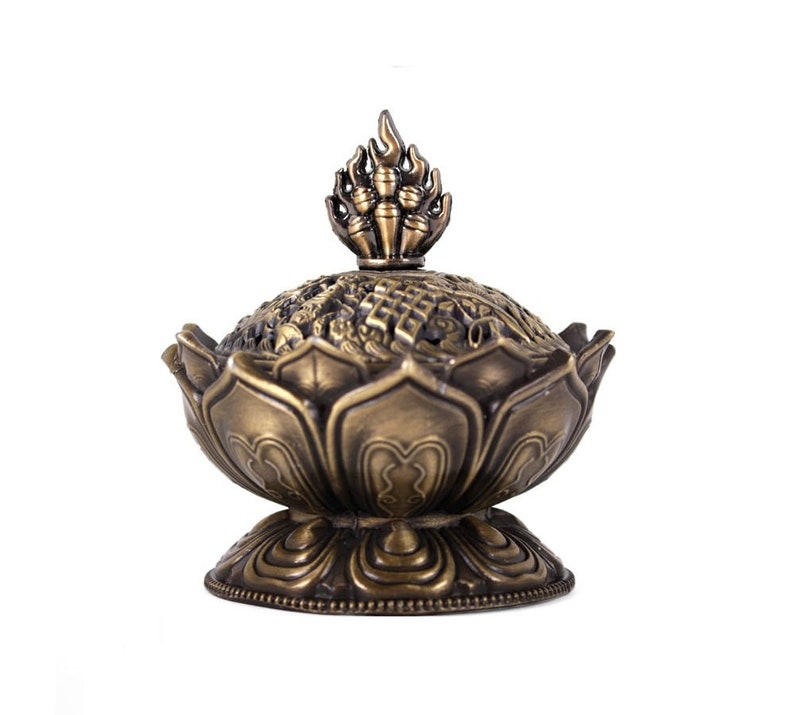 Metal Lotus Incense Cone Holder Burner Etsy