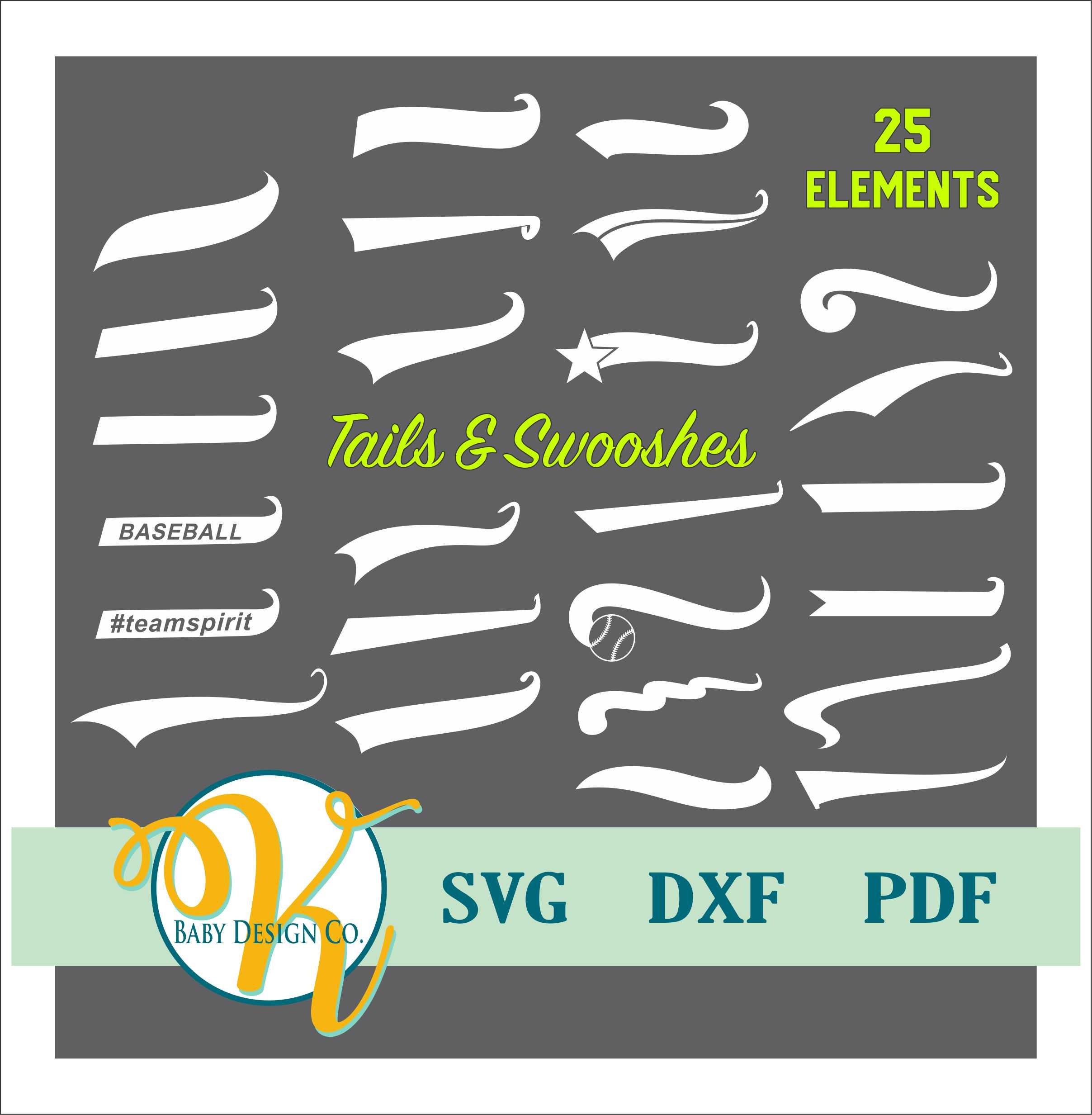 Download Athletic Tails And Swooshes Svg Text Tail Swoosh Swash Sports Teams Baseball Tail Dxf Pdf Cut