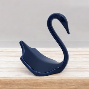 Vintage Blue Swan Towel Holder Bathroom Decor