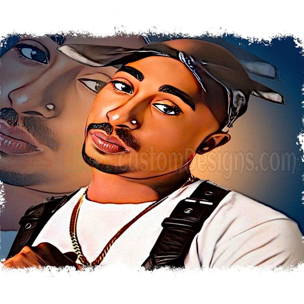 Tupac Shakur PNG | Tupac Png | Animé | Conception de gobelet | Png pas Svg | Impression de chemise Pac | Téléchargement numérique | DTF | DTG | Sublimation