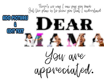 Dear Mama Template | Tupac PNG | 2Pac Shirt Print | Dear Mama Shirt | You Are Appreciated | Digital download  | DTF | DTG | Sublimation