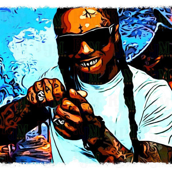 Lil Wayne PNG / Impresión de camisa Lil Wayne / Impresión de camisa Weezy / Lil Wayne / Baby Rap de los 80 / Camiseta Lil Wayne / Descarga digital