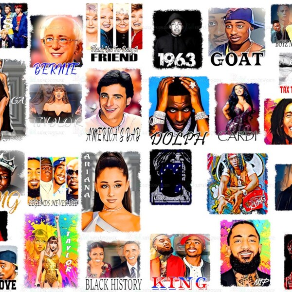 90s PNG Bundle | Most Popular Png | Digital download | Hiphop Bundle | Rapper Bundle | Popular | Celebrity Shirt Png | DTF | Sublimation