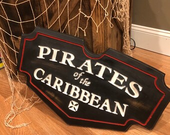 Disney Pirates of The Caribbean Ride Small Sign