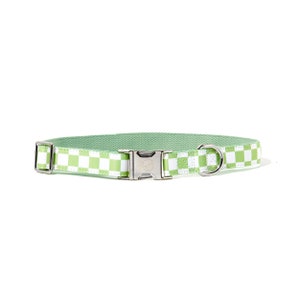 Green Checkered Dog Collar *Quick Release Buckle!