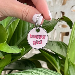Happy Girl Custom Dog Tag