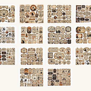 Vintage Halloween Fussy Cuts – 14 Printable PNG Sheets | Spooky Ephemera | Junk Journal Tags | Halloween Labels | Commercial Use