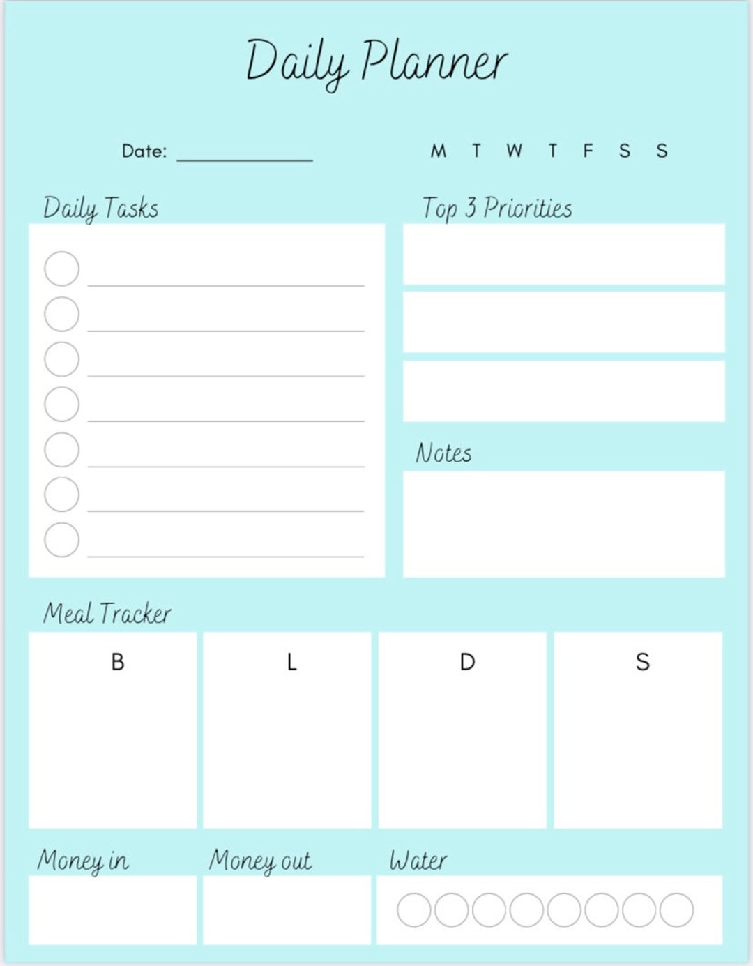 Daily Planner Digital Download - Etsy Australia
