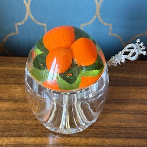 Vintage Perspex/Lucite Marmalade Jam/Preserve Pot with SWRI Silver Plated Spoon.