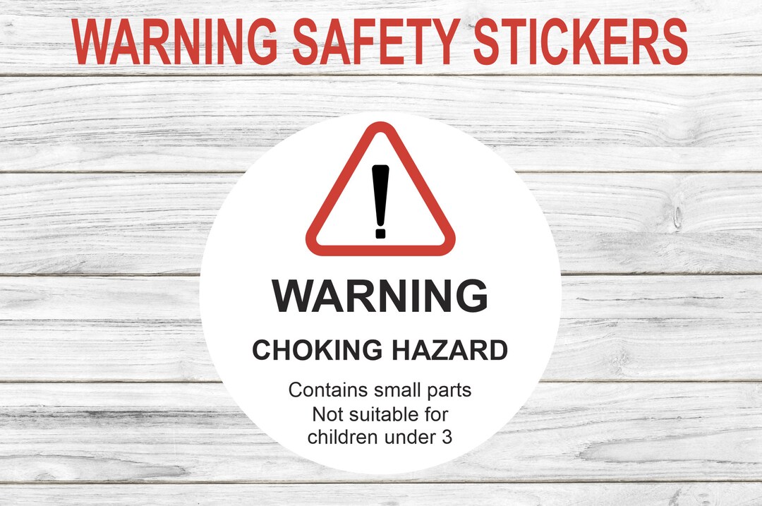 Choking Hazard Warning Stickers, Disclaimer Labels, Not Suitable for Under 3 Years, Waterproof